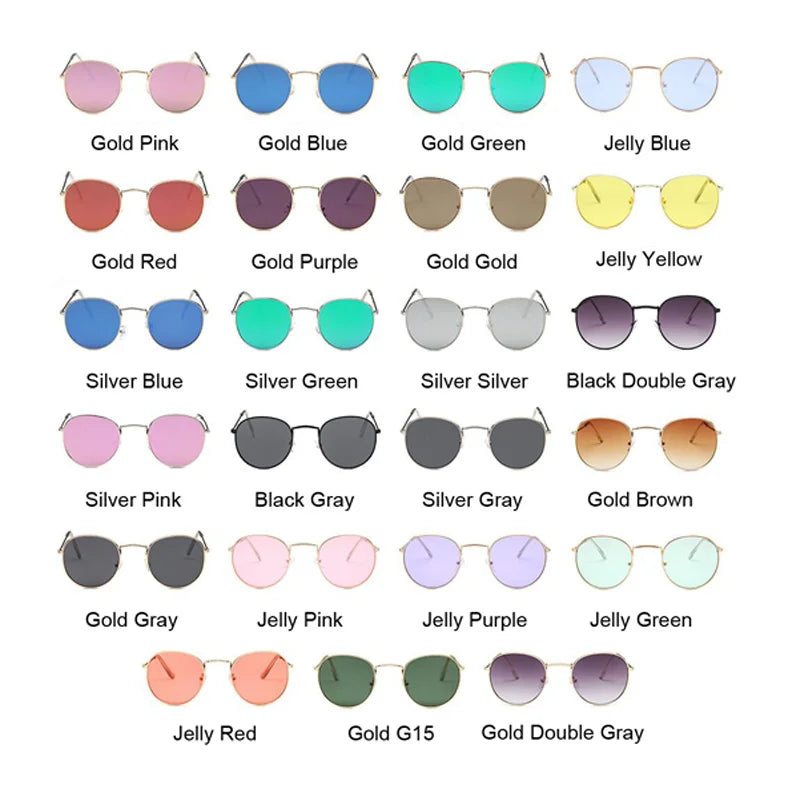 Vintage Small Round Sunglasses Woman Classic Retro Brand Design Sun Glasses Male Mirror Fashion Female Shades Lunette De Soleil