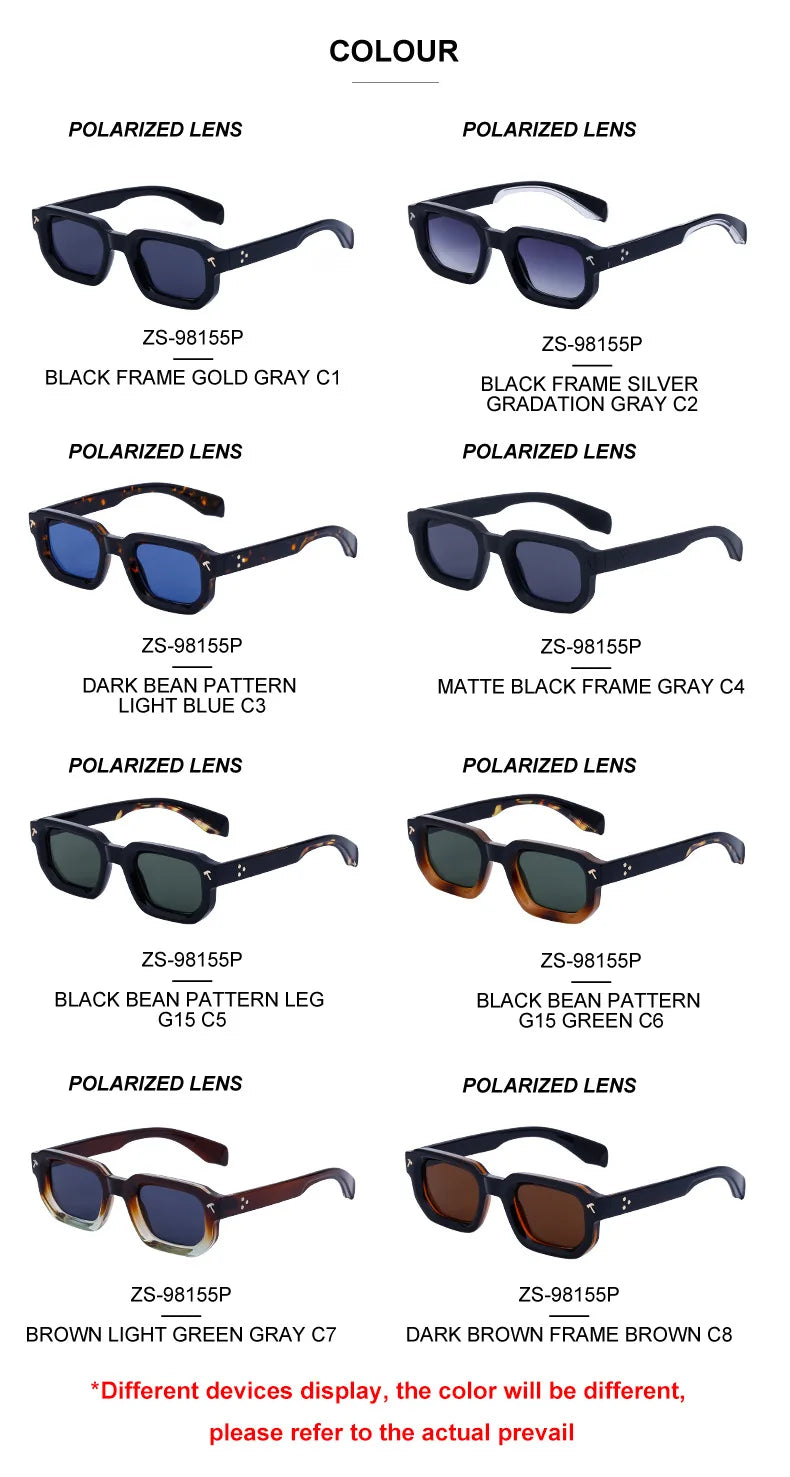 Polarized Square Sunglasses Men 2025 Luxury Brand Designer New Fashion Rectangle Sun Glasses For Women Driving Shades Eyewear