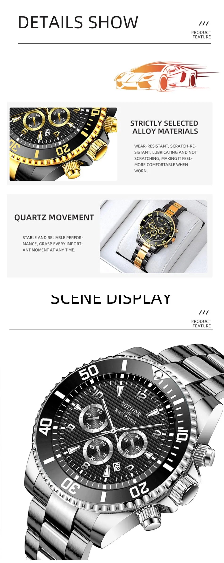 Fashion Quartz Wristwatch Man Business Watch