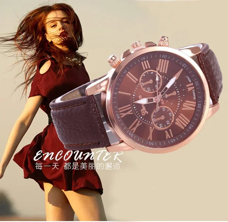 Womens Watches Brand Sport Style Fashion Ladies Watch Leather Watch Men Girls Female Quartz Wristwatches Montre Femme