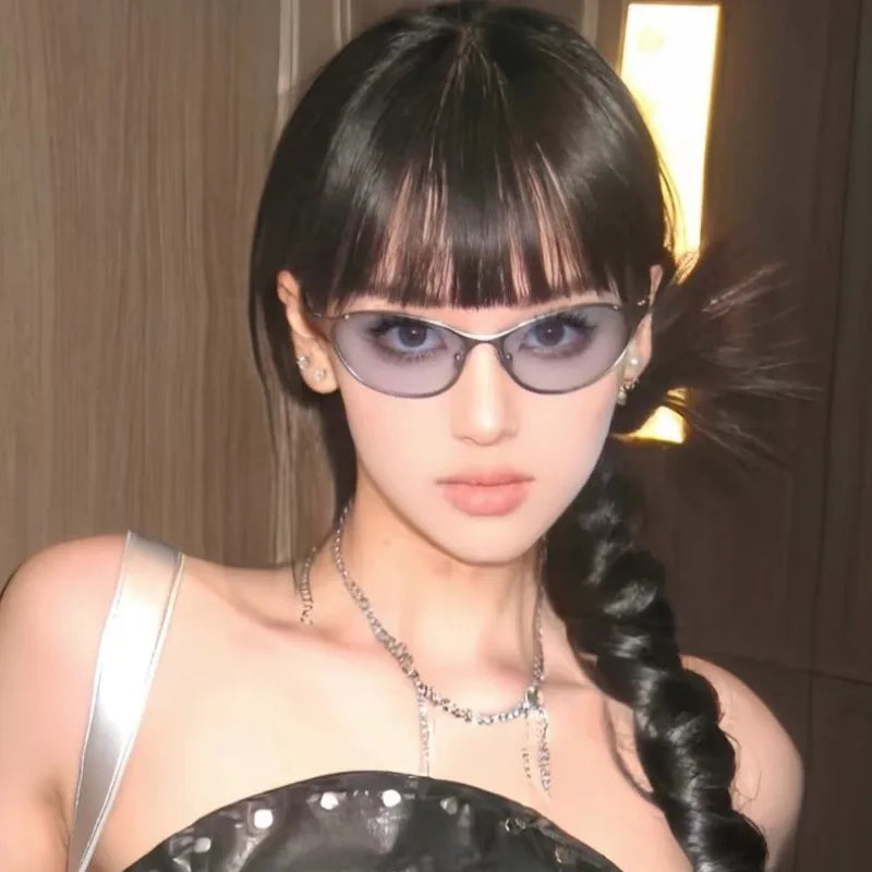 Women Y2k Sunglasses Cat Eye Designer Hot Girl Sun Glasses Steampunk Metal Frame Shades Uv400 Eyeglasses Солнцезащитные Очки