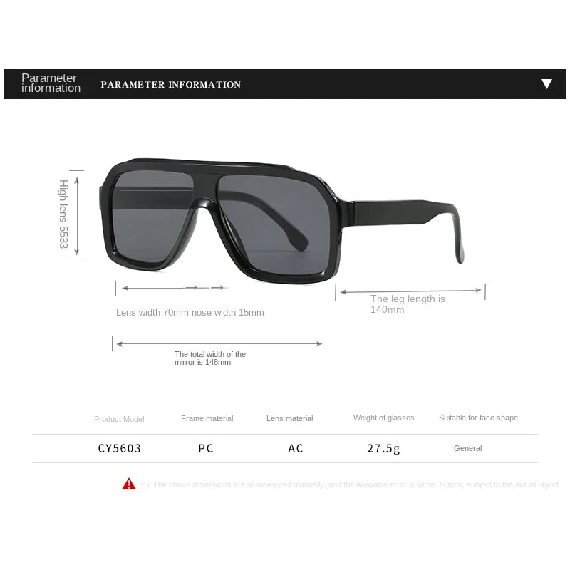 Classics Brand Square Sunglasses New Women Men Eyewear Female Fashion Outdoor Travel Sunglasses Men Driving Fishing GlassesUV400