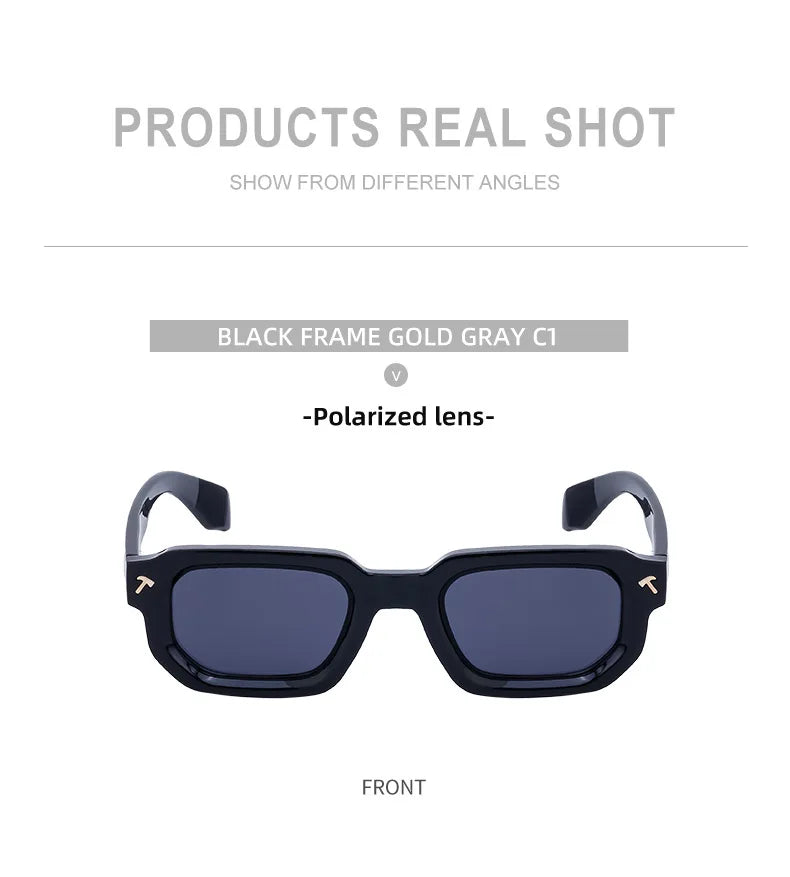 Polarized Square Sunglasses Men 2025 Luxury Brand Designer New Fashion Rectangle Sun Glasses For Women Driving Shades Eyewear