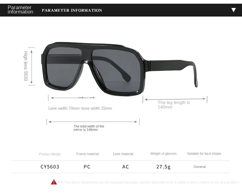 Classics Brand Square Sunglasses New Women Men Eyewear Female Fashion Outdoor Travel Sunglasses Men Driving Fishing GlassesUV400